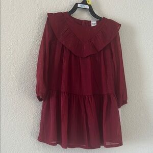Carter’s Red Long Sleeve Dress with Ruffle Collar